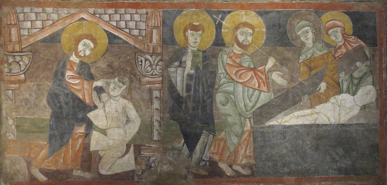 A vak gyógyulása és Lázár feltámasztása, 12. század első fele, valószínűleg 1129-34. alkotó: Unbekannt