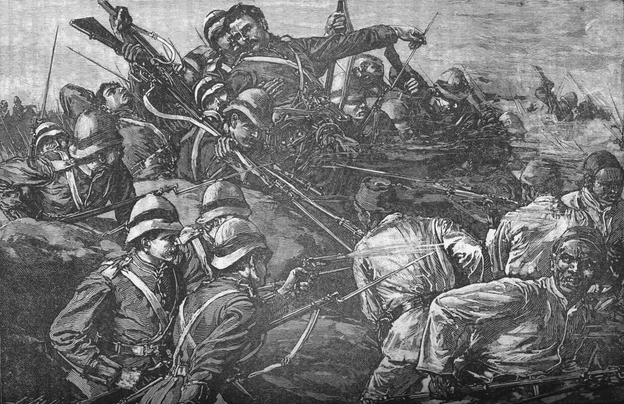 A felvidéki brigád megrohamozza az árkokat Tel-El-Kebirnél, 1882 alkotó: Unbekannt