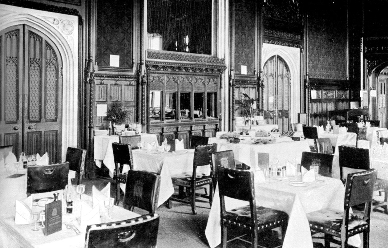 The House of Commons Dining Room, Westminster palota, London, 1905 alkotó: Unbekannt