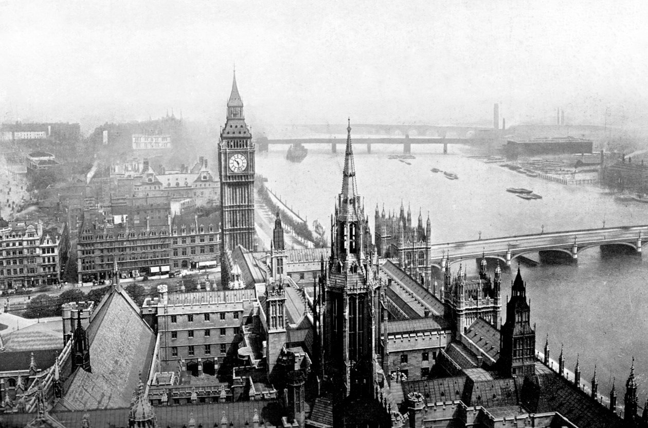 A Parlament házai a Victoria Towerből nézve, Westminster, London, 1905 alkotó: Unbekannt