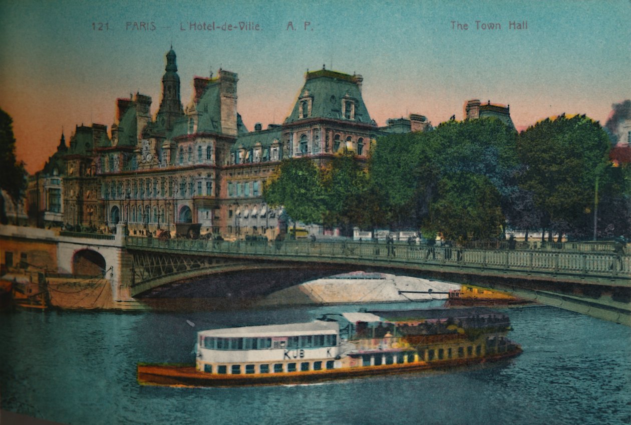 A Hotel de Ville, Párizs, 1920 alkotó: Unbekannt