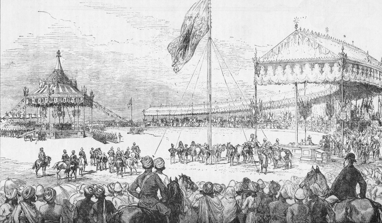 Az Imperial Durbar Delhiben, Indiában, 1877. január 1-jén 1908. alkotó: Unbekannt
