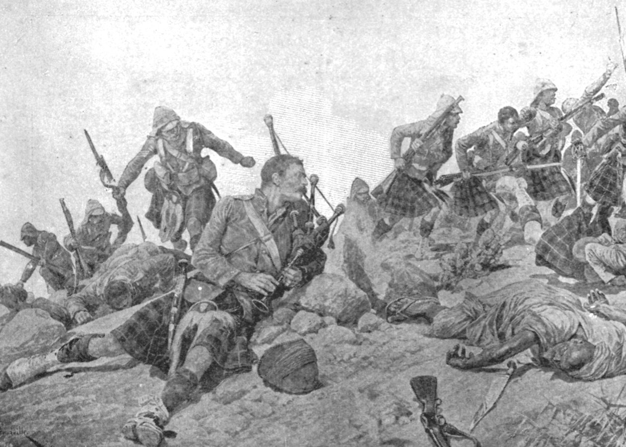 Az indiai határháború, 1897: A Dargai-gerinc megrohanása a Gordon Highlanders által, október alkotó: Unbekannt