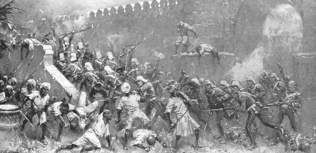 The Indian Mutiny, 1857-58: The Storming of the Cashmir Gate, Delhi, 1857. szeptember 14., 1901. alkotó: Unbekannt