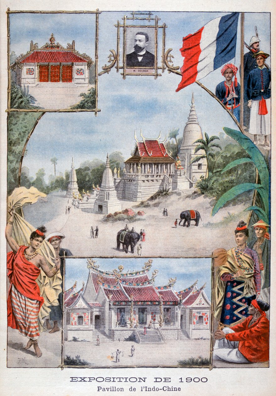 Az indokínai pavilon az 1900-as egyetemes kiállításon, Párizs, 1900 alkotó: Unbekannt