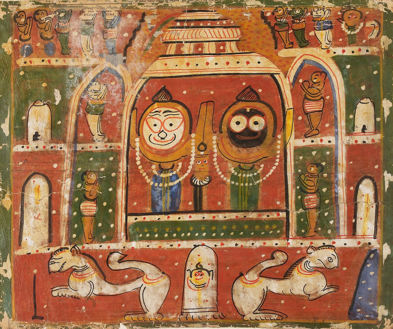 A Jagannatha Trio a puri-i szentélyben, 1931 vagy 1932 alkotó: Unbekannt
