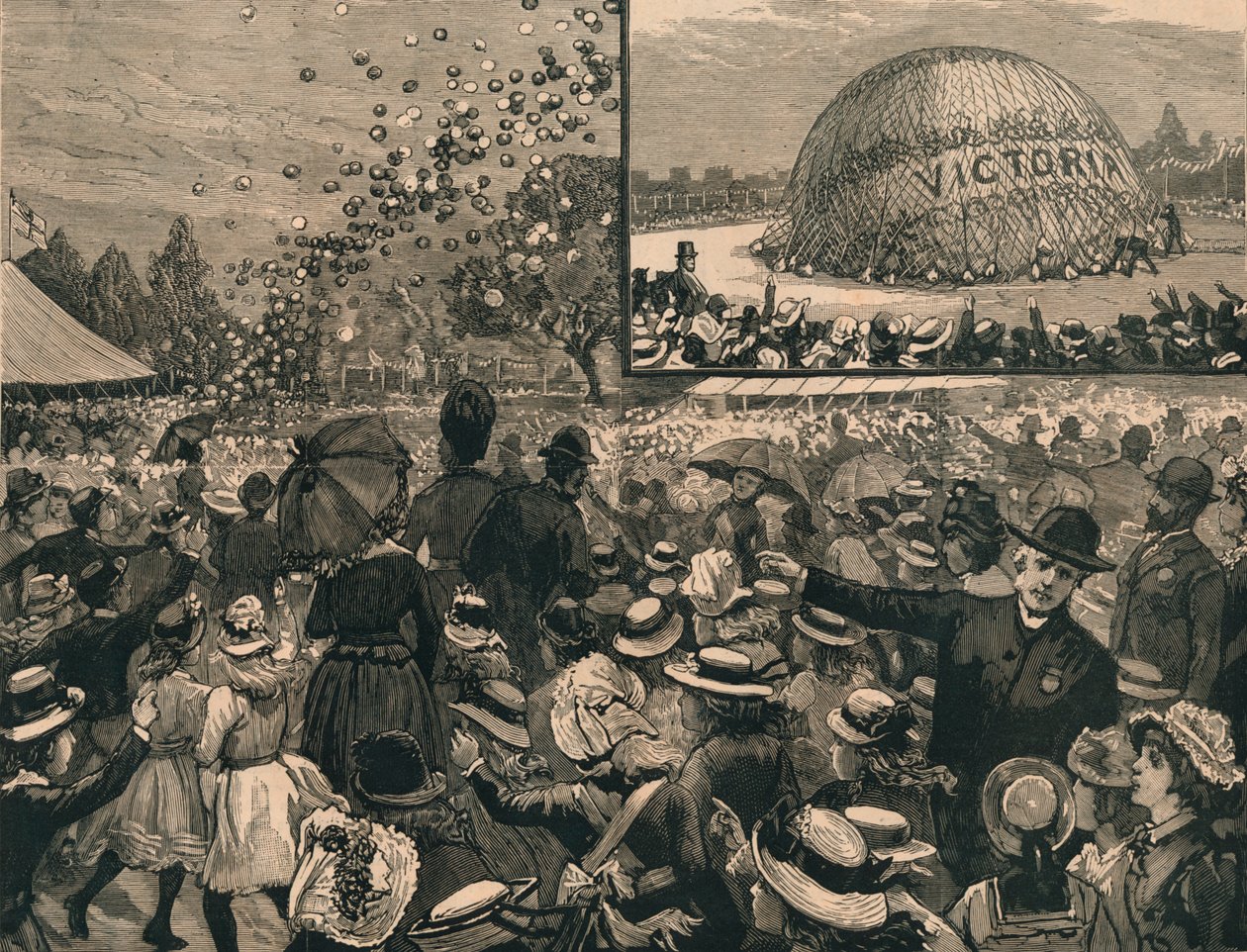 A londoni iskolák gyermekeinek jubileumi ünnepsége a Hyde Parkban, 1887. alkotó: Unbekannt