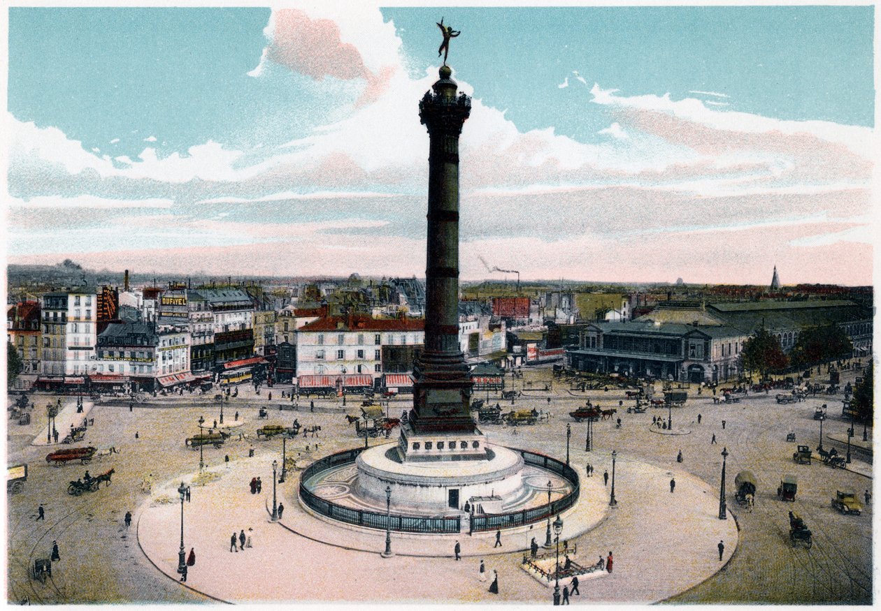 A júliusi oszlop a Place de la Bastille-ban, Párizs, 1900 alkotó: Unbekannt