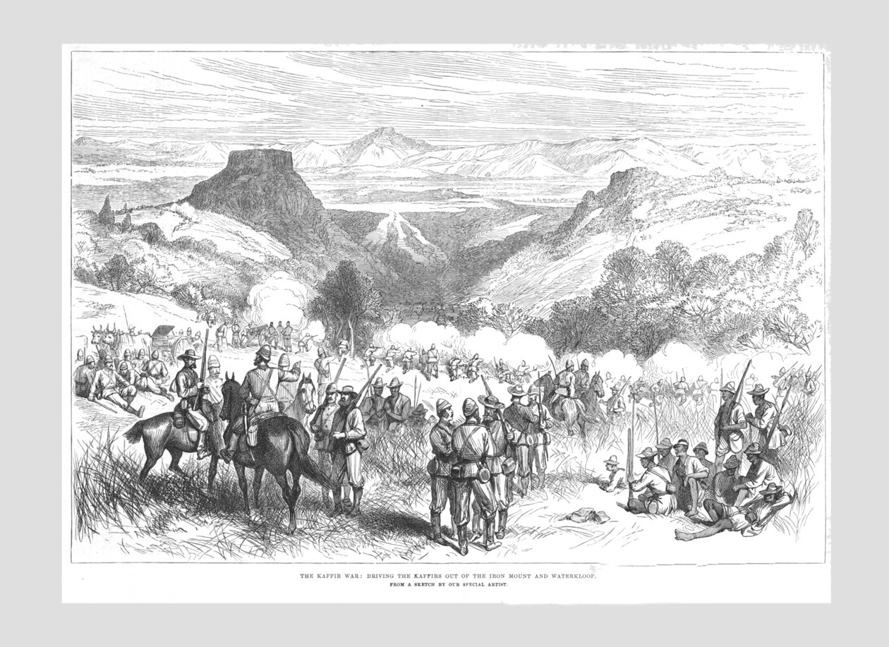 A kaffir háború – A kafferek kiűzése a Vashegyről és a Waterkloofról, 1878. alkotó: Unbekannt