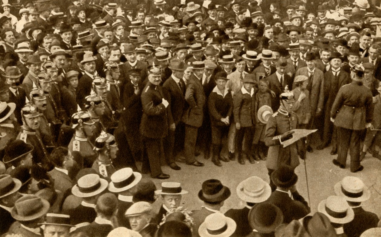 A Kaisers hadüzenet Nagy-Britannia ellen...Berlin, Németország, 1914. augusztus 4., 1933. alkotó: Unbekannt