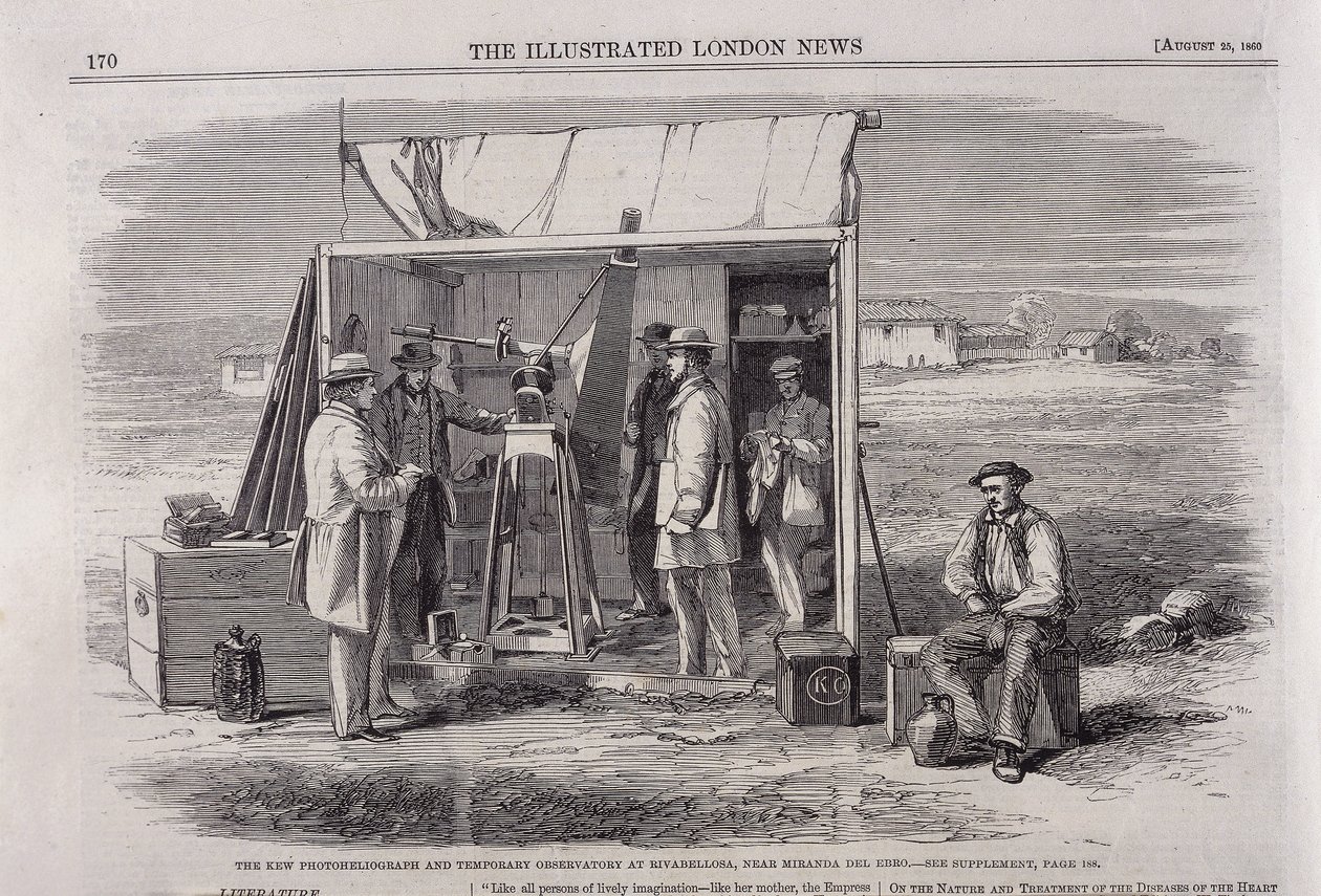 A Kew-heliográfot egy fogyatkozás-néző expedíción használták Spanyolországba, 1860 alkotó: Unbekannt