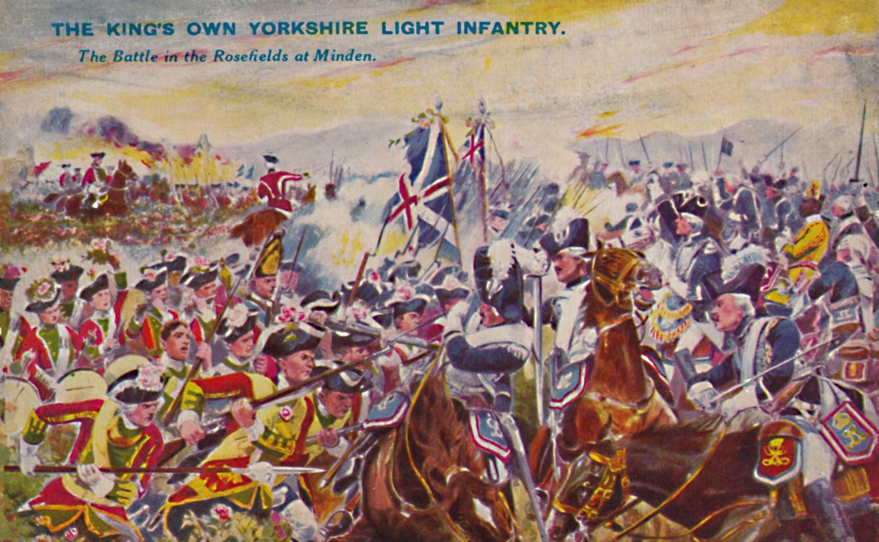 A Kings saját Yorkshire-i könnyűgyalogsága. A csata a rózsamezőn mindennél, 1759, 1939 alkotó: Unbekannt