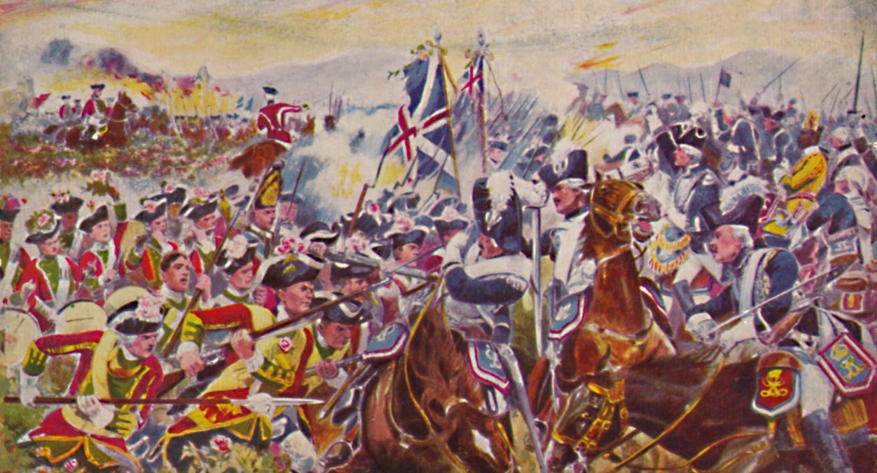 A Kings saját Yorkshire-i könnyűgyalogsága. A csata a rózsamezőn mindennél, 1759, 1939 alkotó: Unbekannt