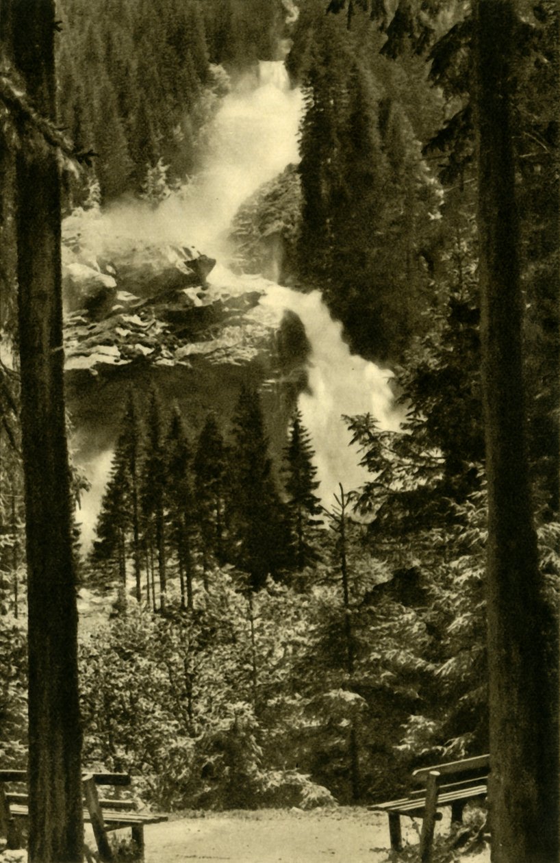 A Krimml-vízesés, Magas-Tauern Nemzeti Park, Ausztria, 1935. alkotó: Unbekannt