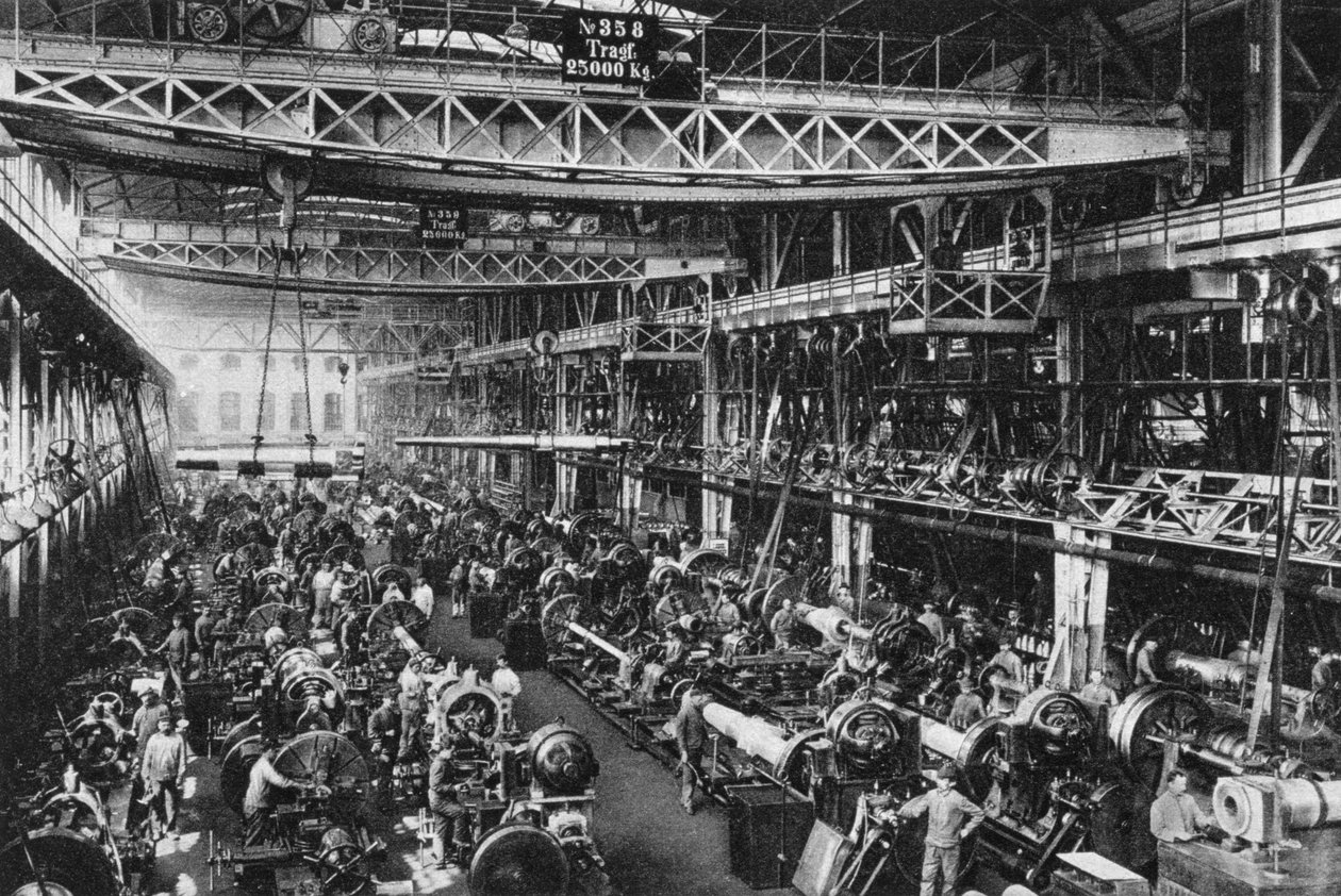 Az 1-es számú Krupp fegyvergyár, Essen, Németország, I. világháború, 1917 alkotó: Unbekannt