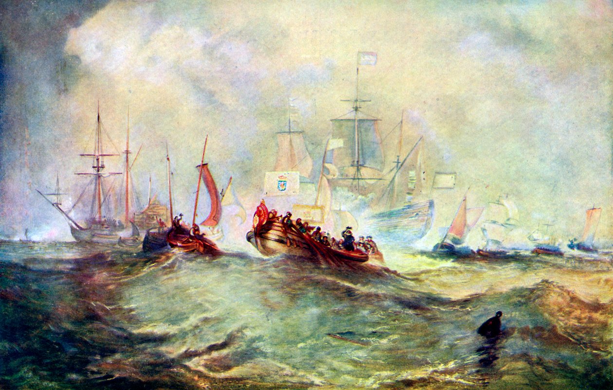 Orániai Vilmos partraszállása Torbayban, 1688, 1920 körül alkotó: Unbekannt