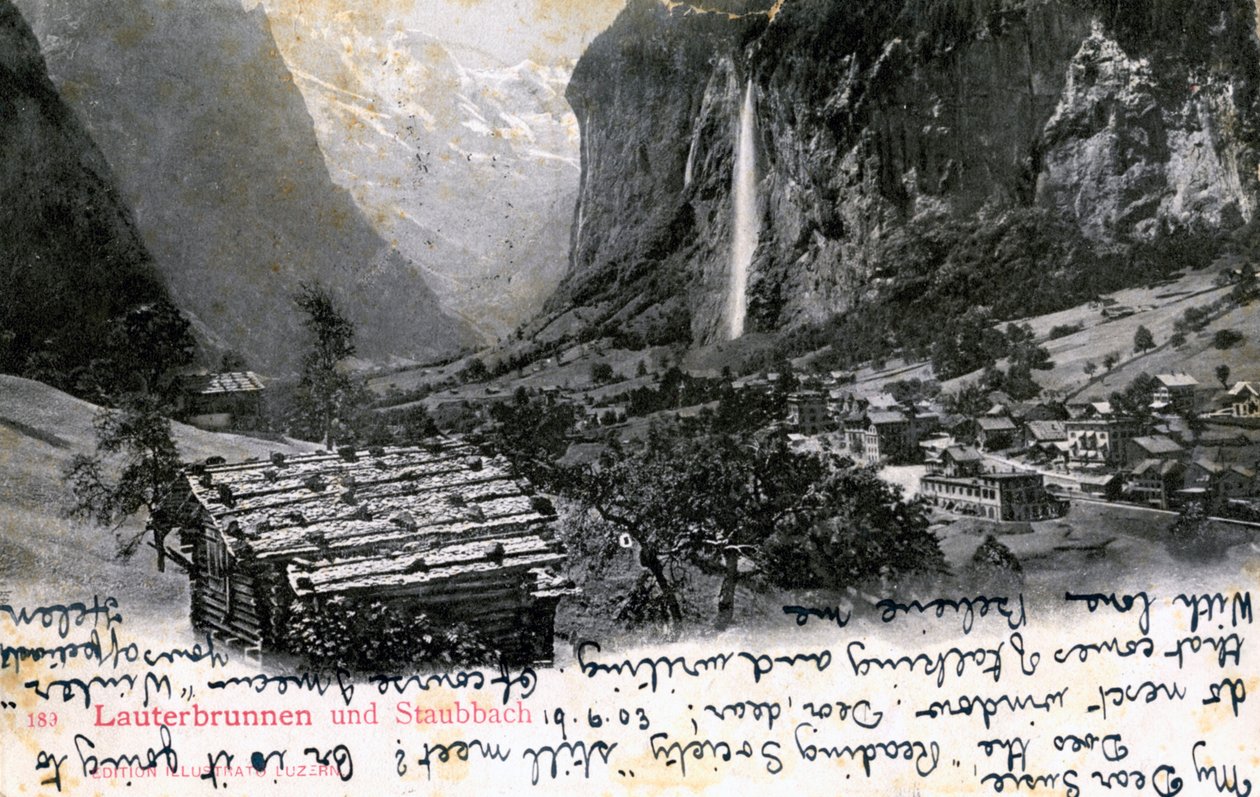A Lauterbrunnen-völgy, Berni Oberland, Svájc, 1903 alkotó: Unbekannt