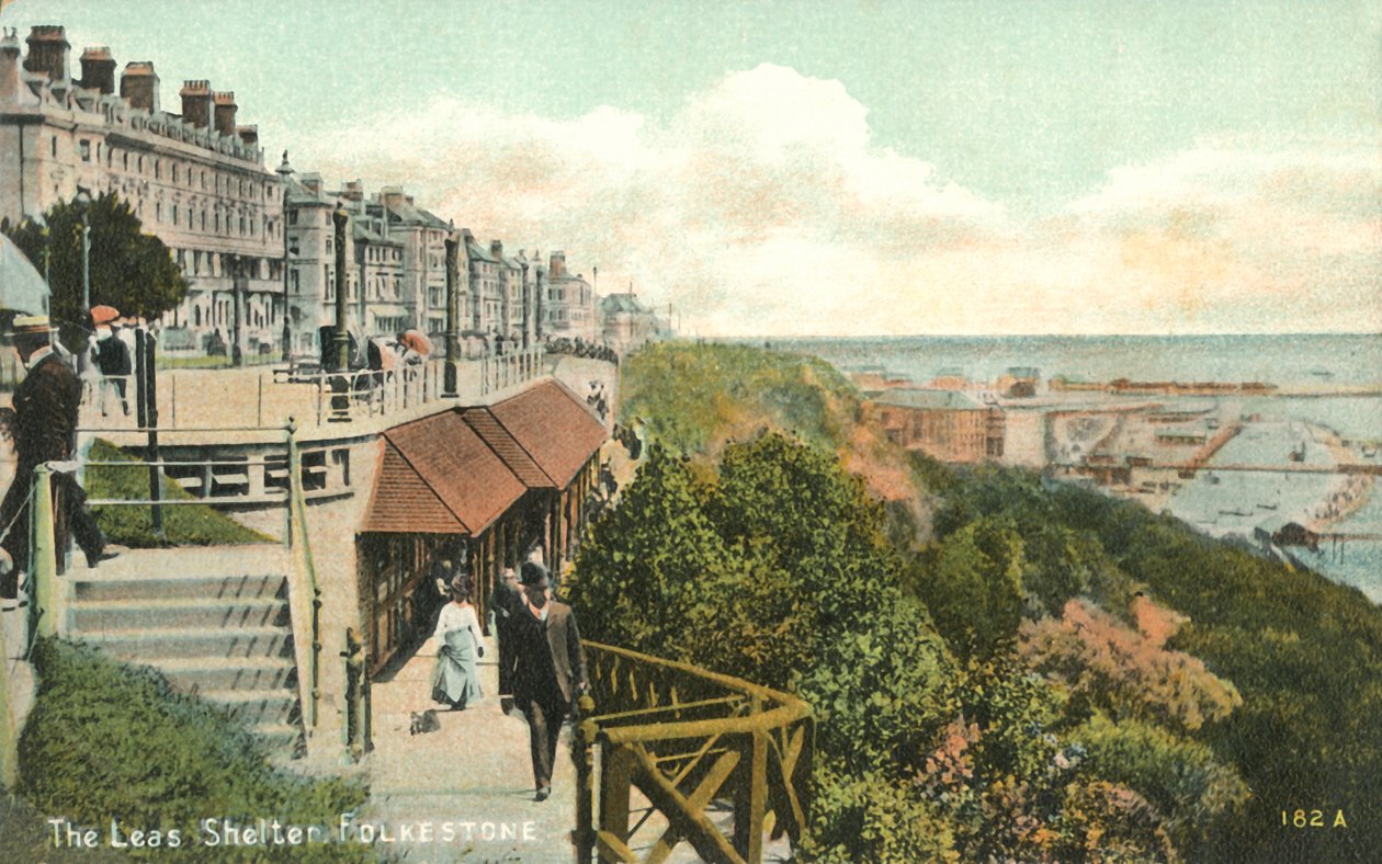 The Leas Shelter, Folkestone, 1900-as évek. alkotó: Unbekannt