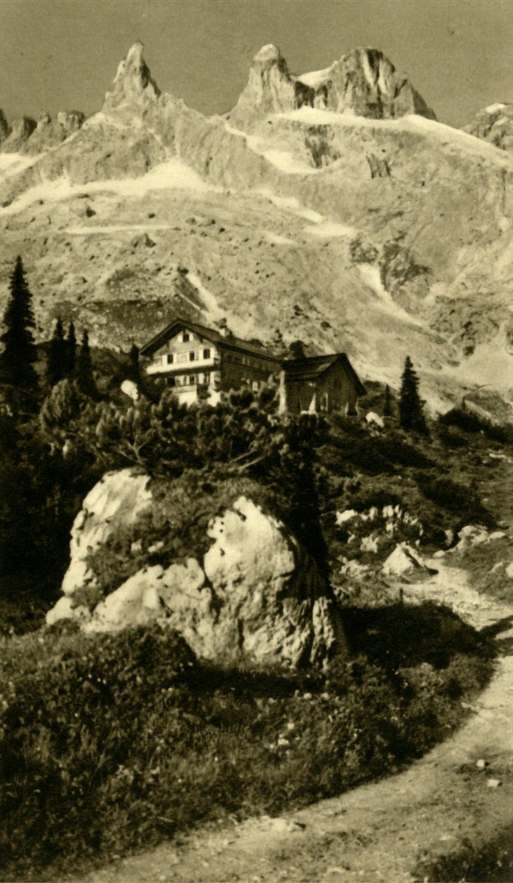 A Lindauer Hütte a Drei Türme lábánál, Ausztria, 1935. alkotó: Unbekannt