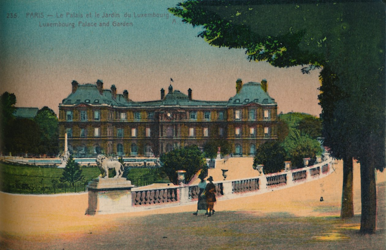 A luxemburgi palota és a Jardin du Luxembourg, Párizs, 1920 alkotó: Unbekannt