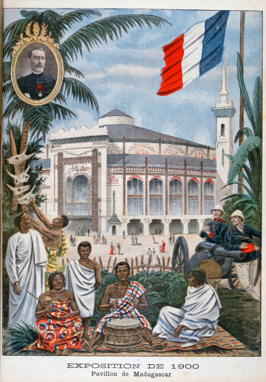 Madagaszkár pavilon az 1900-as egyetemes kiállításon, Párizs, 1900 alkotó: Unbekannt