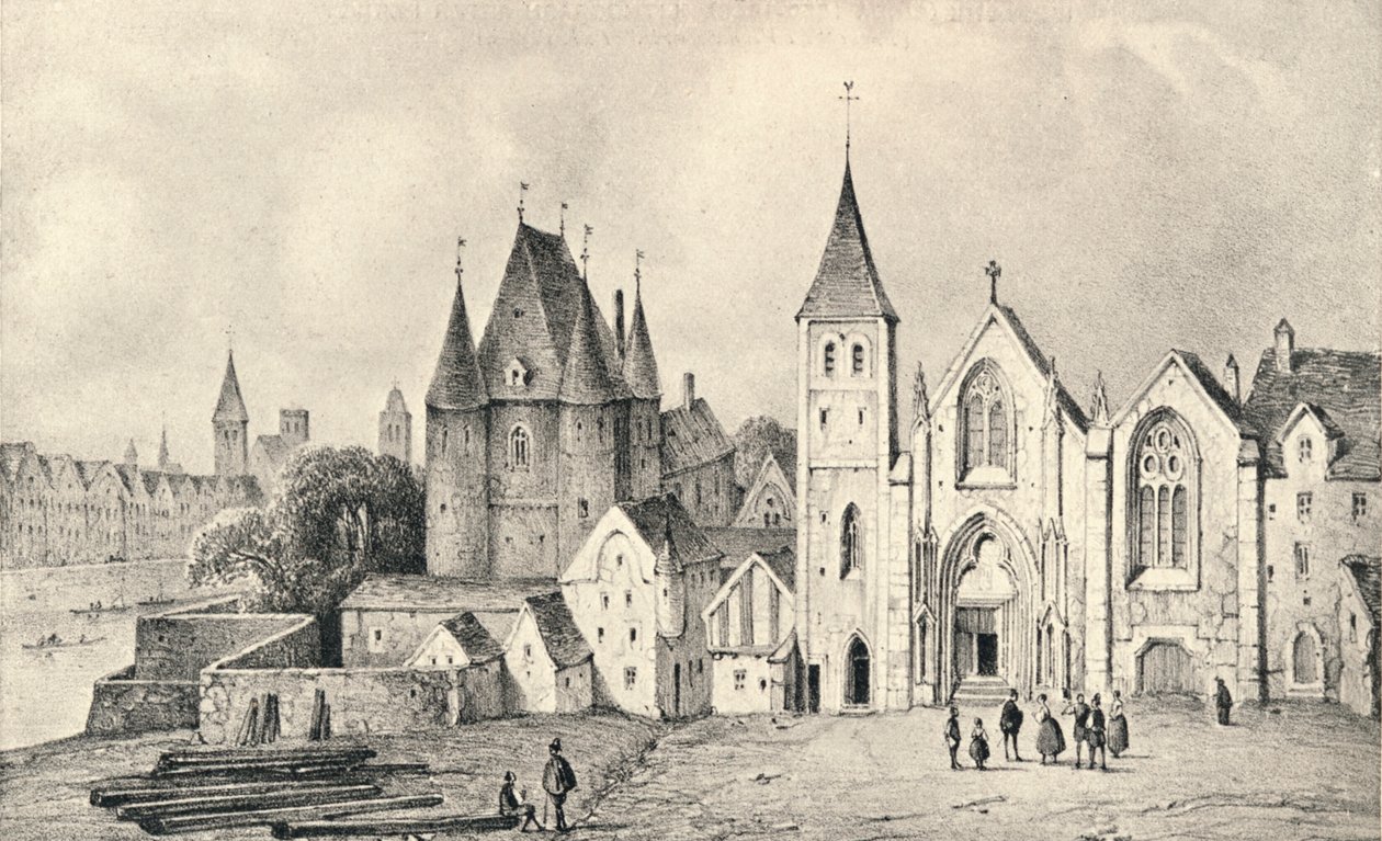 A Maison du Lieutenant és a St Landry-templom 1540-ben, 1915-ben alkotó: Unbekannt