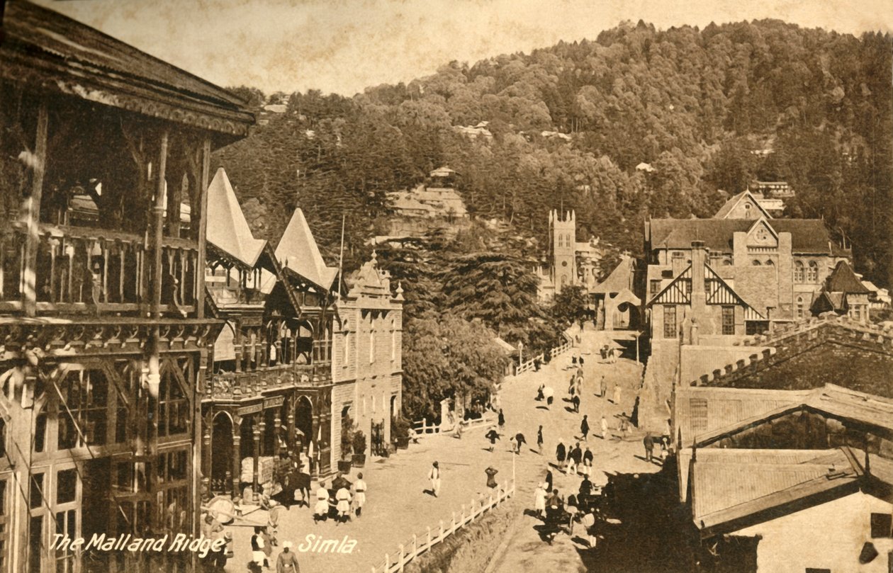 The Mall and Ridge - Simla, c1918-c1939. alkotó: Unbekannt