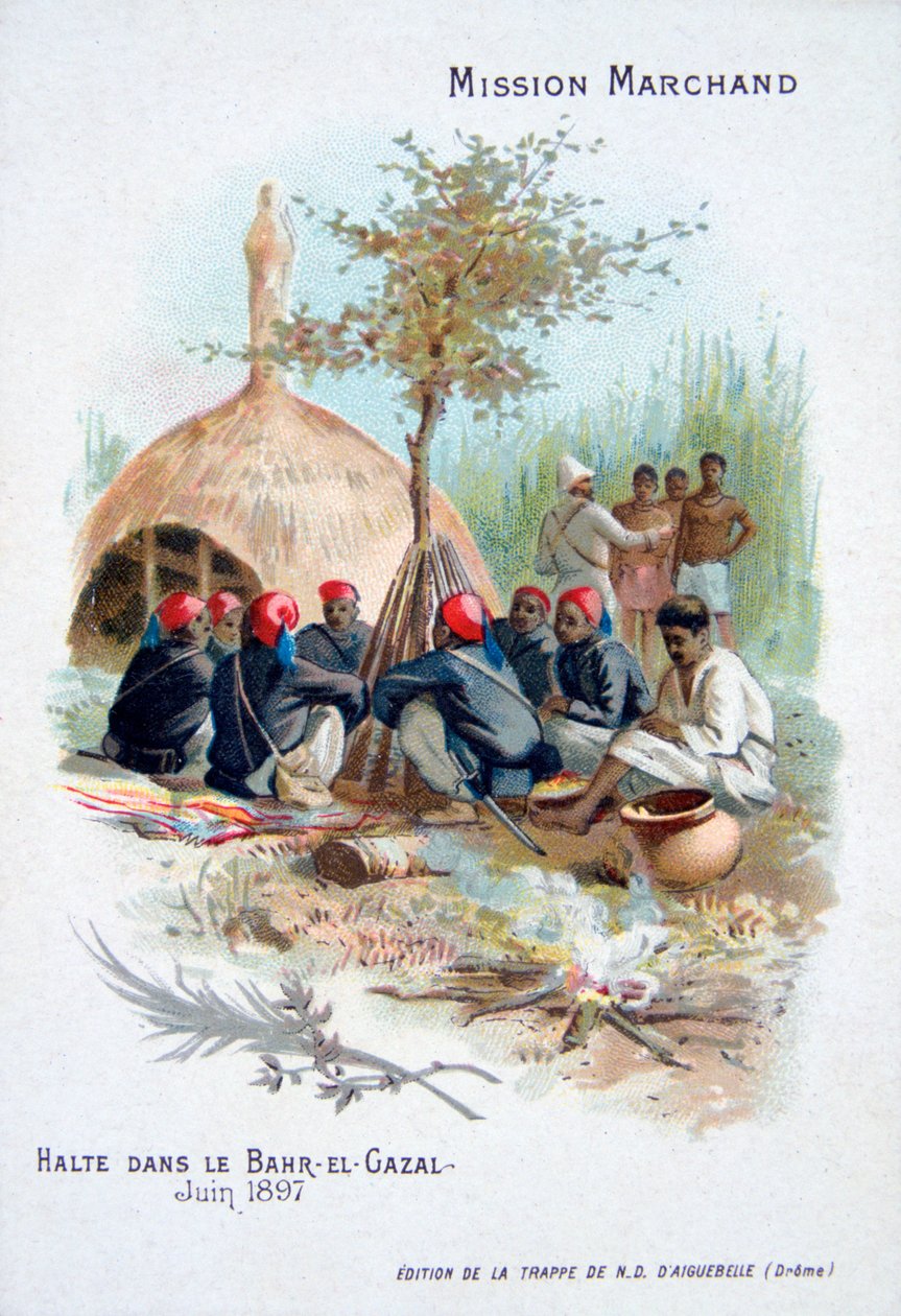 A Marchand-expedíció: pihenés Bahr-el-Gazalban, Szudánban, 1897. június alkotó: Unbekannt