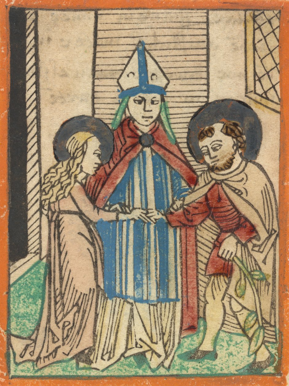 A Szűzanya házassága, 14801490. alkotó: Unbekannt