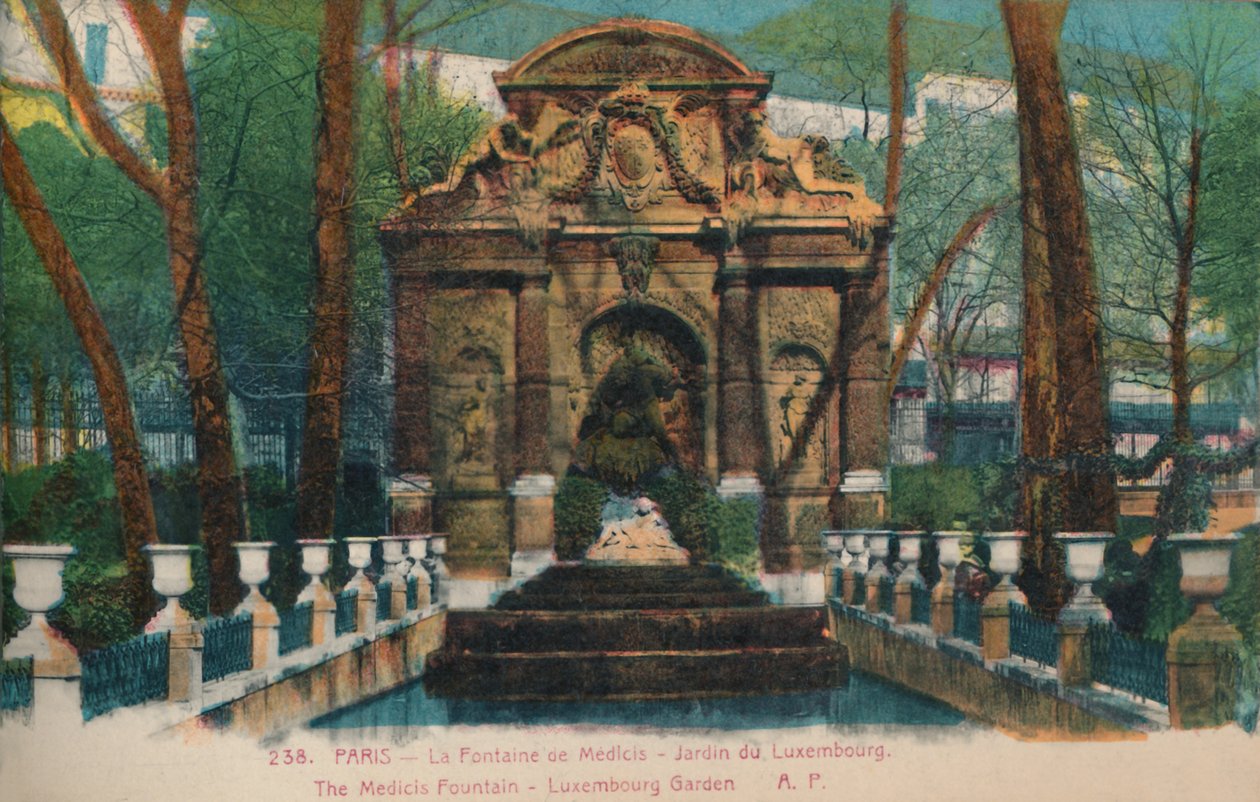 A Medici-kút - Jardin du Garden of Luxembourg, Párizs, 1920 alkotó: Unbekannt