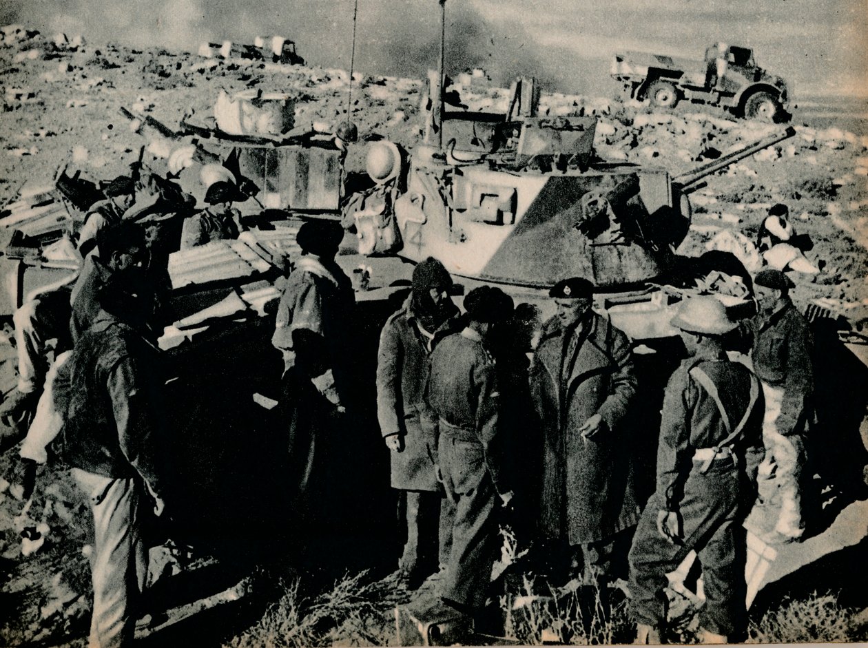 Találkozó El Dudában. November 26-án a tobruki helyőrség elfoglalta El Dudát, 1941 1944 alkotó: Unbekannt