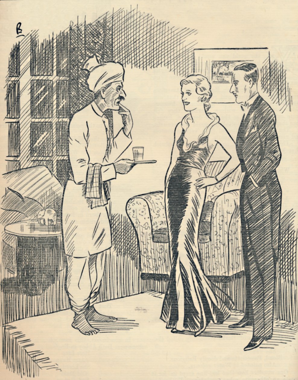 A Memsahib sugározza újonnan megszerzett Hindustani...-ját, 1936. alkotó: Unbekannt
