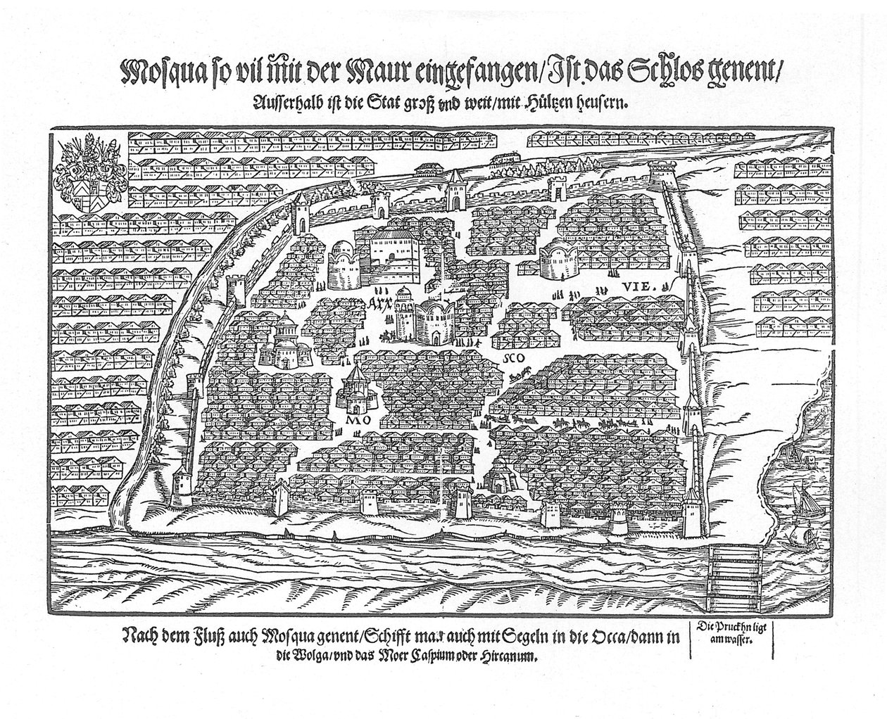 Sigmund von Herberstein Moszkvai térképe Moscouiter csodálatos történelméből, 1567 alkotó: Unbekannt