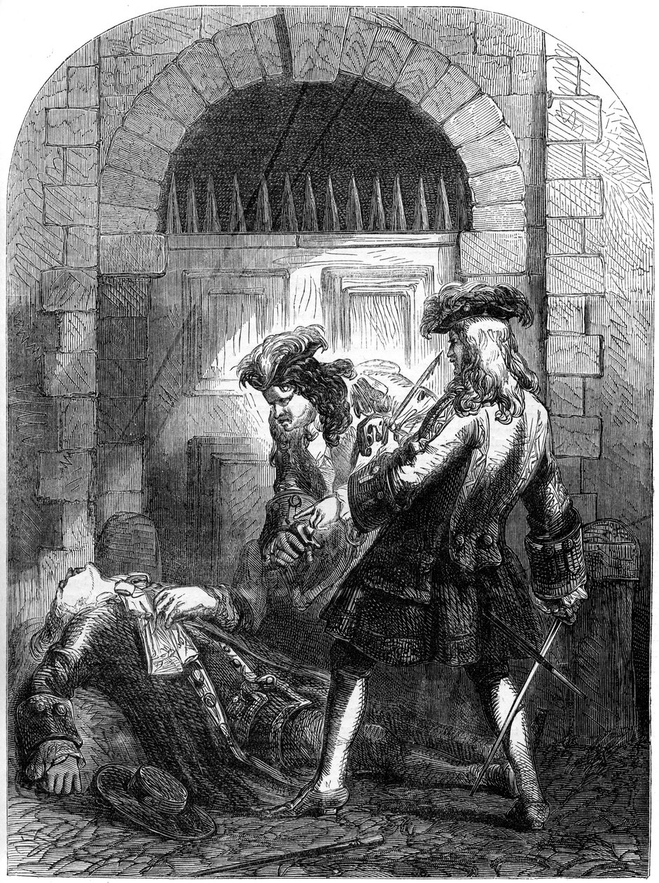 William Mountford színész meggyilkolása, 1692, 19. század alkotó: Unbekannt