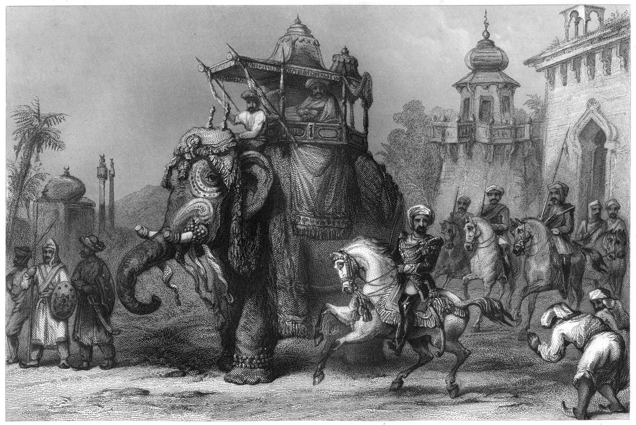 A Nana Sahib kísérőjével, 1860 alkotó: Unbekannt