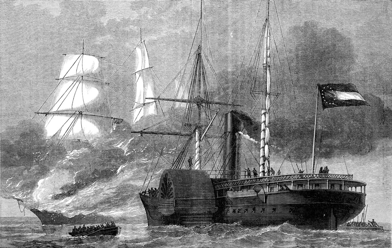 A Nashville elpusztított egy szövetségi kereskedőt, amerikai polgárháború, 1861-1862 c1880 alkotó: Unbekannt