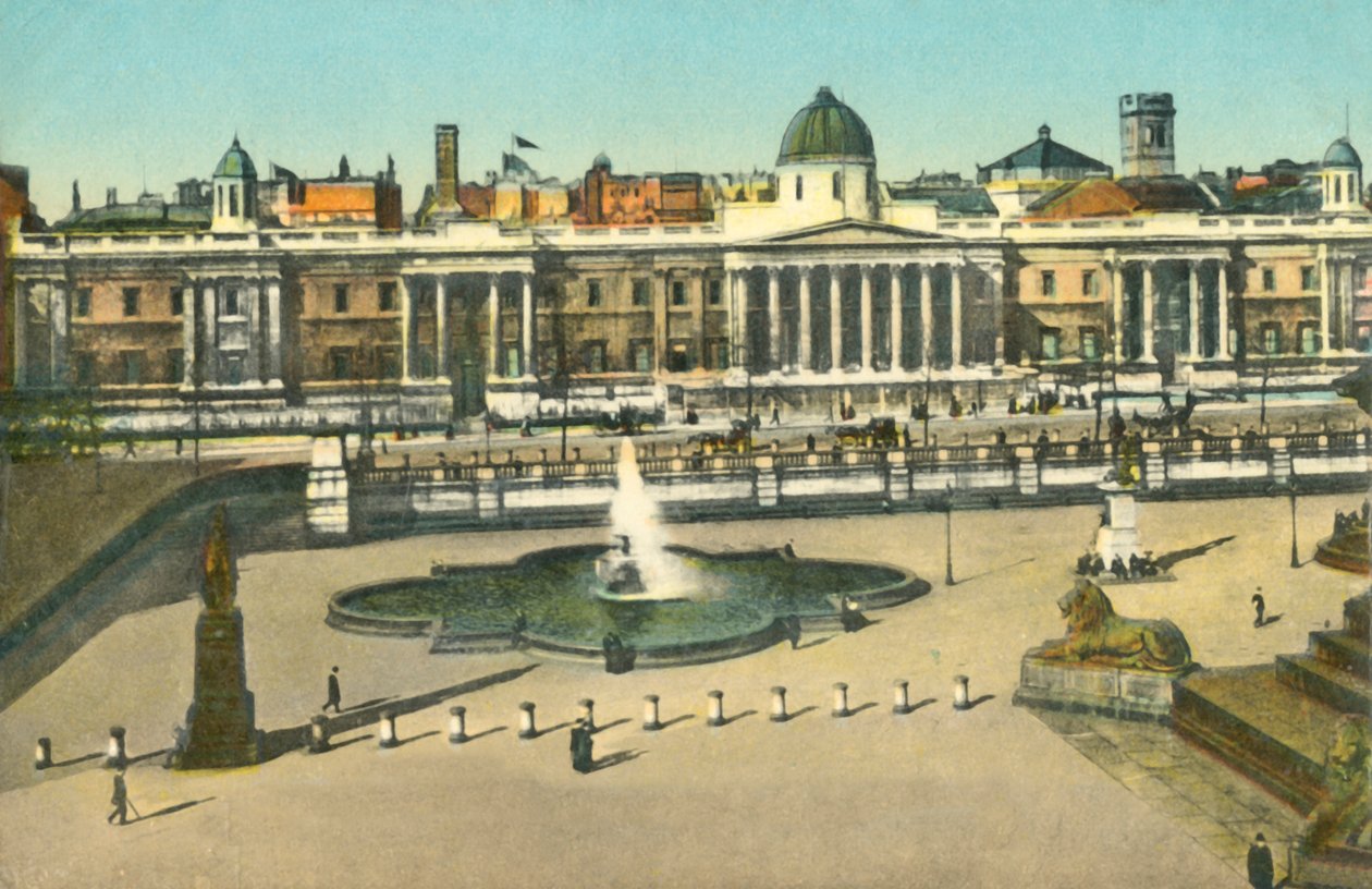 A National Gallery és a Trafalgar Square, London, 1910. alkotó: Unbekannt