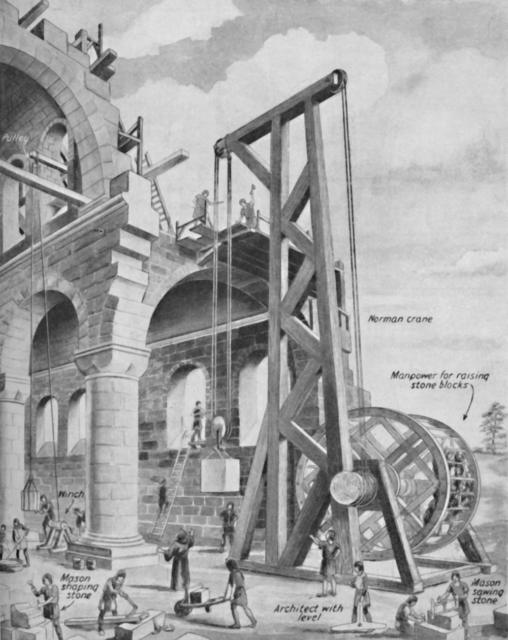 A normannok katedrálist építenek, 1934 alkotó: Unbekannt