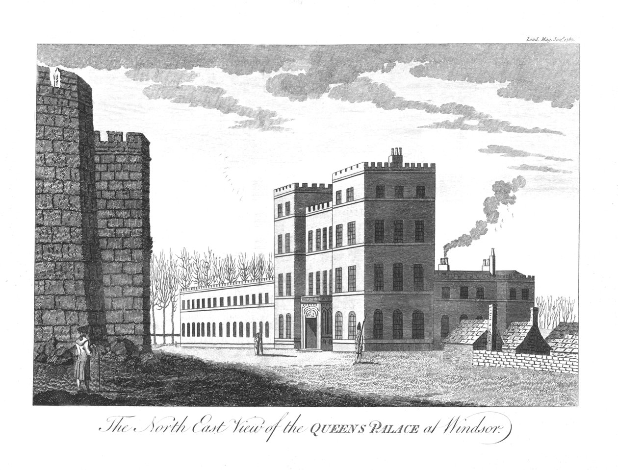 A Windsori Queens Palace északkeleti képe, 1780 alkotó: Unbekannt