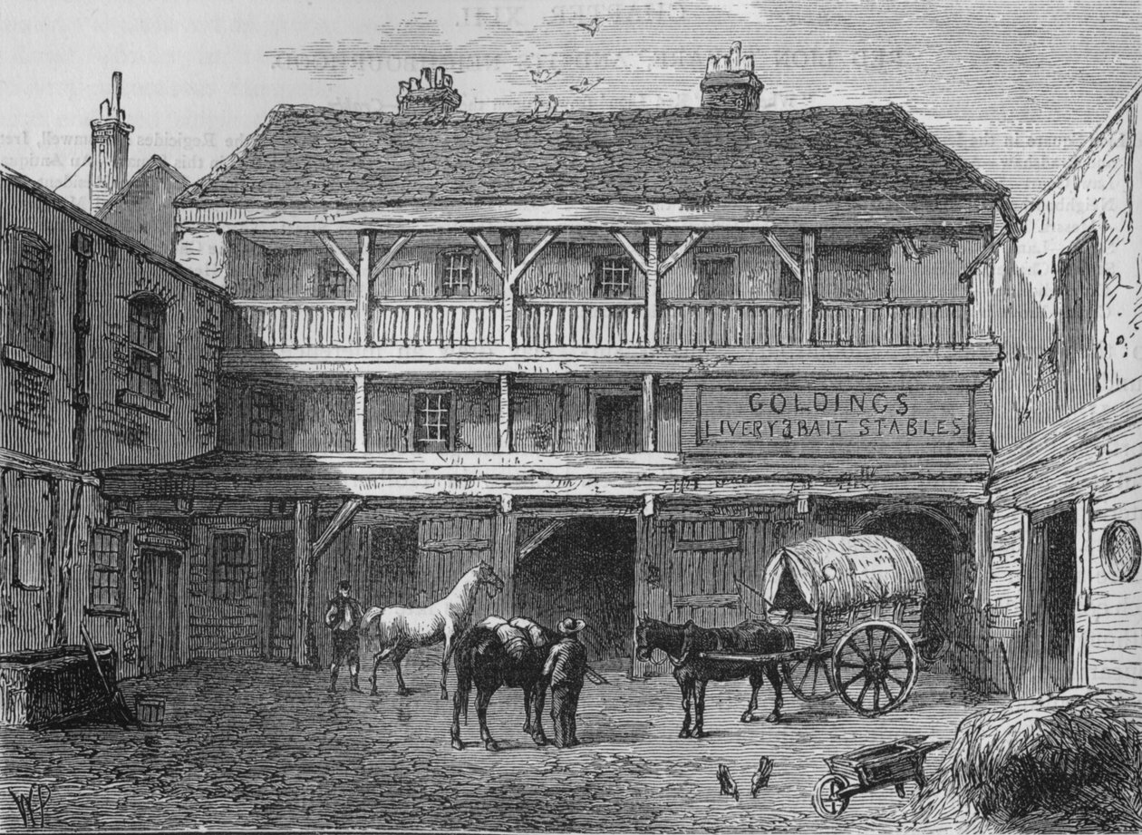 The Old Black Bull Inn, Grays Inn Lane, London, c1800 1878 alkotó: Unbekannt