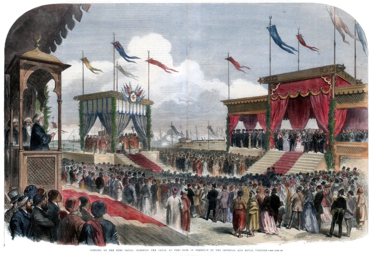 A Szuezi-csatorna megnyitása, Port Said, Egyiptom, 1869. november 17 alkotó: Unbekannt