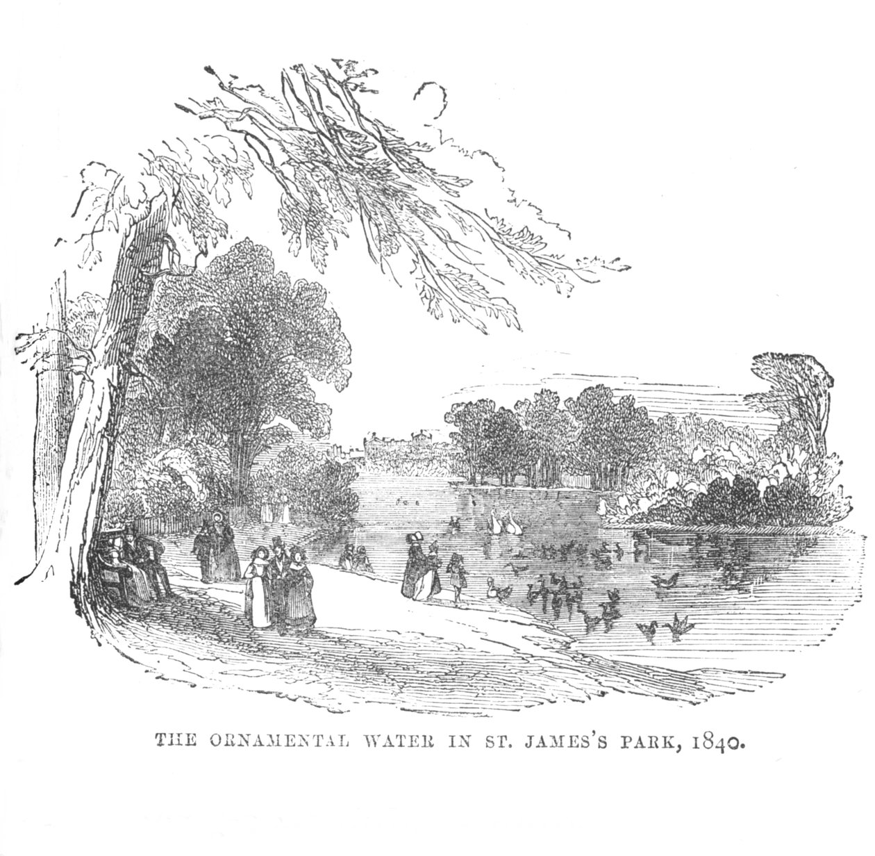 The ornamental Water in St. James Park, 1840, c1870 alkotó: Unbekannt