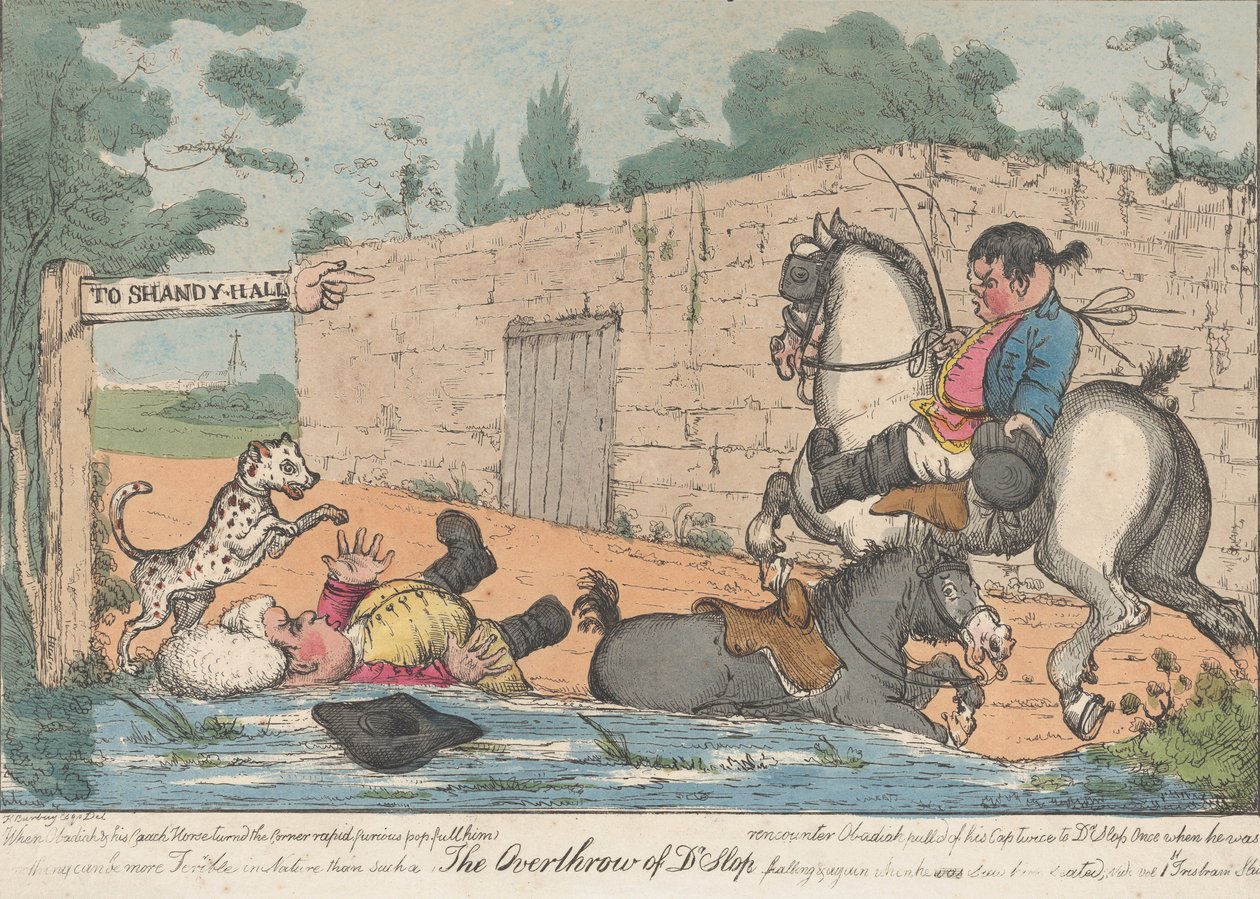 Dr. Slop Tristram Shandy megdöntése, 1800-20. alkotó: Unbekannt