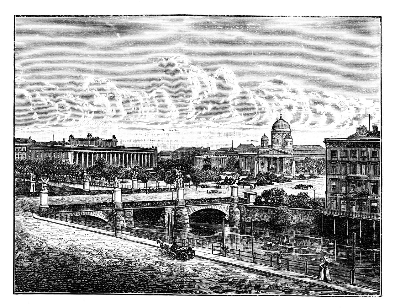 A Palace Bridge and Pleasure Garden, Berlin, Németország alkotó: Unbekannt