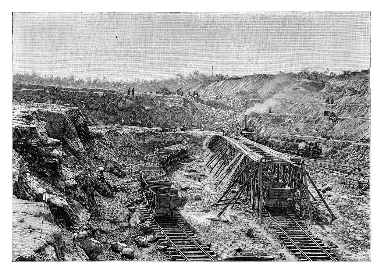 A Panama-csatorna építés alatt, 1890 alkotó: Unbekannt