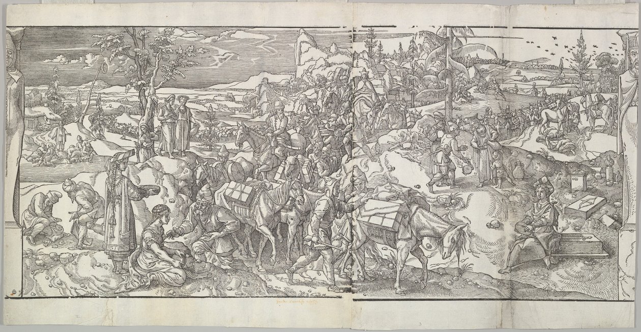 Egy karaván áthaladása a Ces Moeurs et fachons de faire de Turcz Customs frízből, 1553. alkotó: Unbekannt