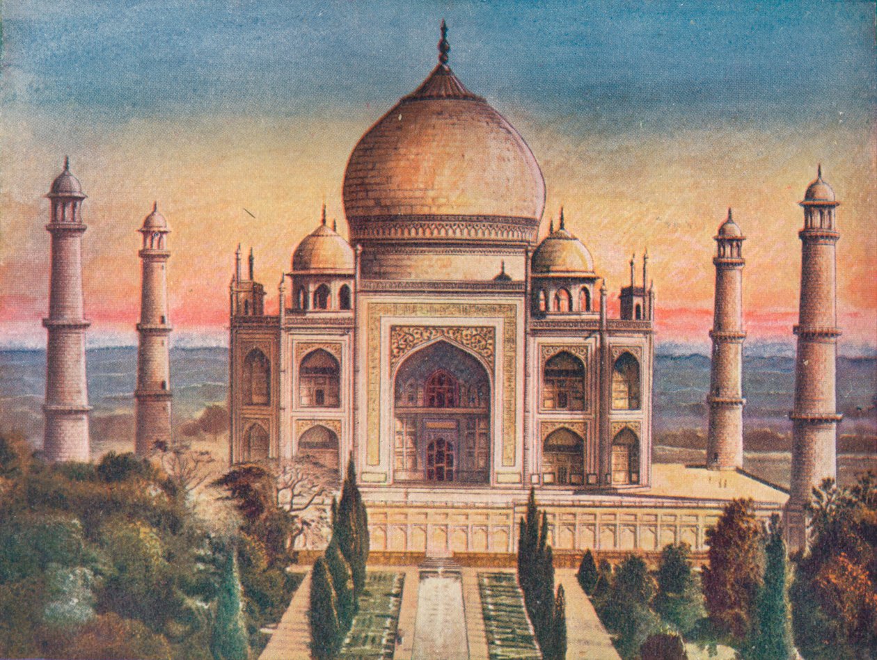 A mohammerdán építészet páratlan gyöngyszeme: a Taj Mahal Agrában, 1908. alkotó: Unbekannt