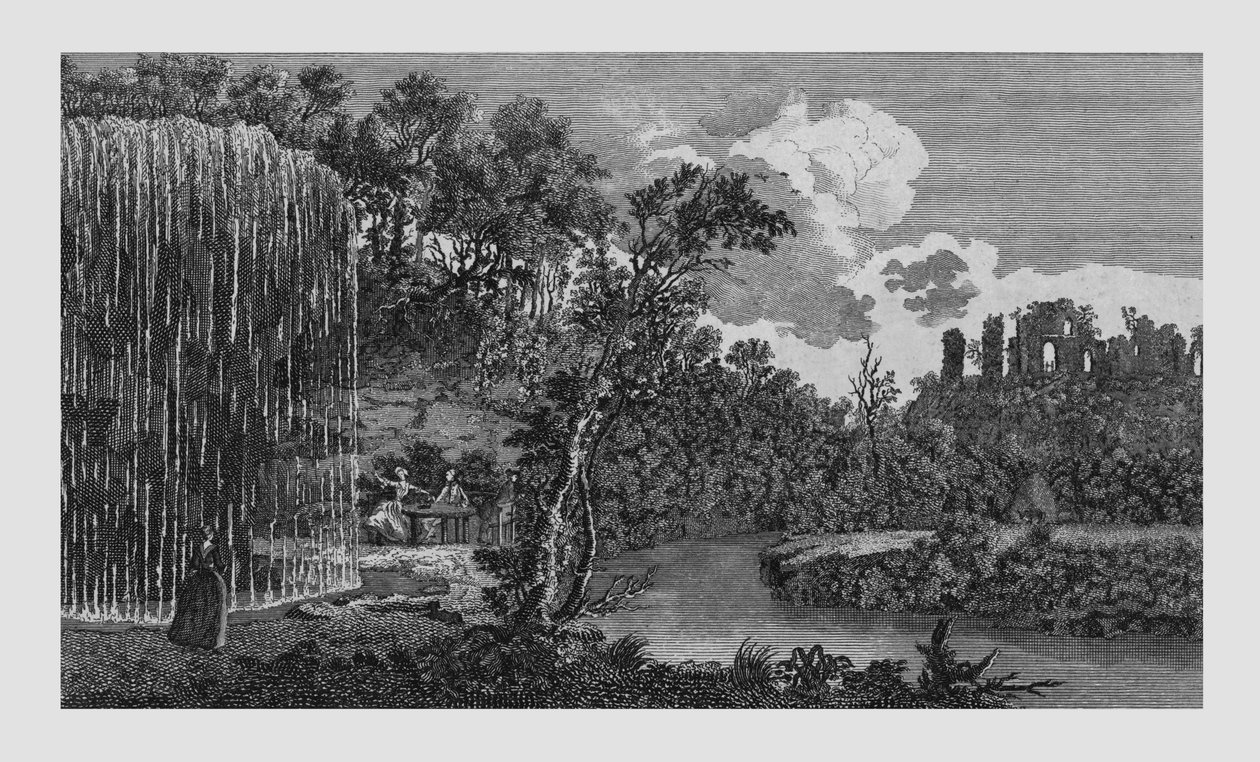 A megkövesedett vagy leejtő kút és a yorkshire-i Knaresbrough kastély romjai, 1771. alkotó: Unbekannt