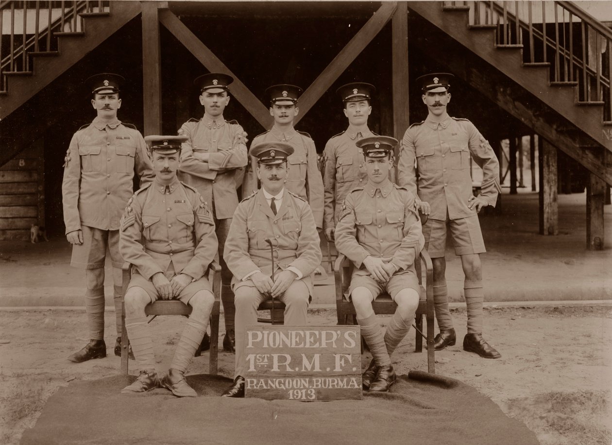 Az 1. Royal Munster Fusiliers úttörői, Rangoon, Burma, 1913. alkotó: Unbekannt