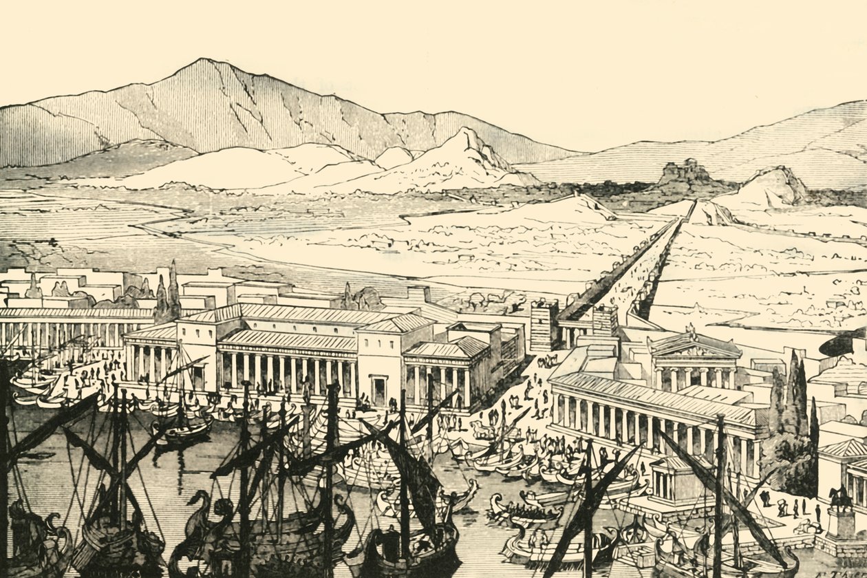 A Pireusz hosszú falakkal, felújítva, 1890. alkotó: Unbekannt